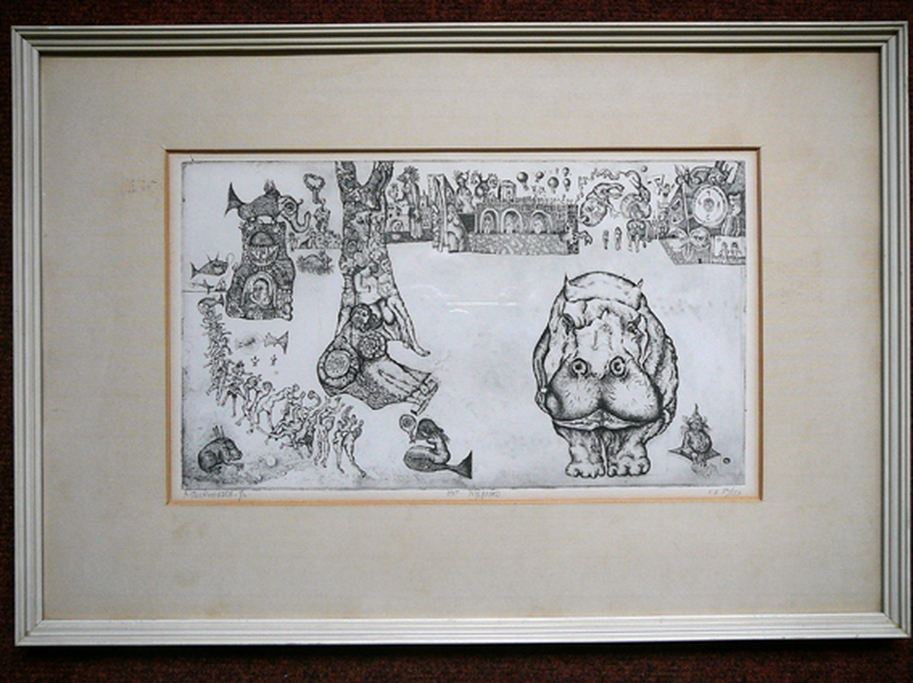 Ab Steenvoorden: 'Het Nijlpaard' -ets 1972-  kopen? Bied vanaf 35!