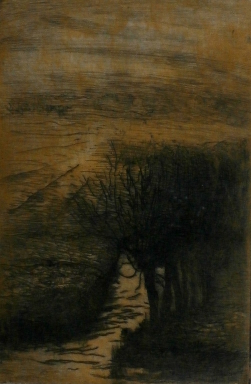 Frederika Broeksmit - ets - slootje met knotwilg kopen? Bied vanaf 50!