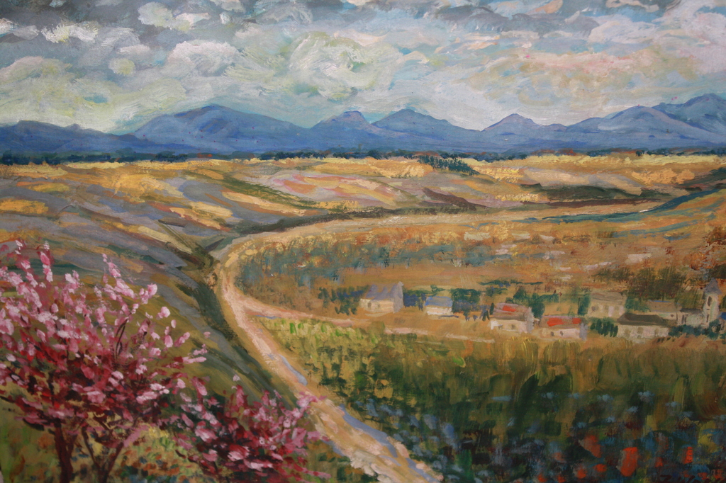 KLEURIG LANDSCHAP in stijl GRONINGER PLOEG door WOLTERS kopen? Bied vanaf 19!