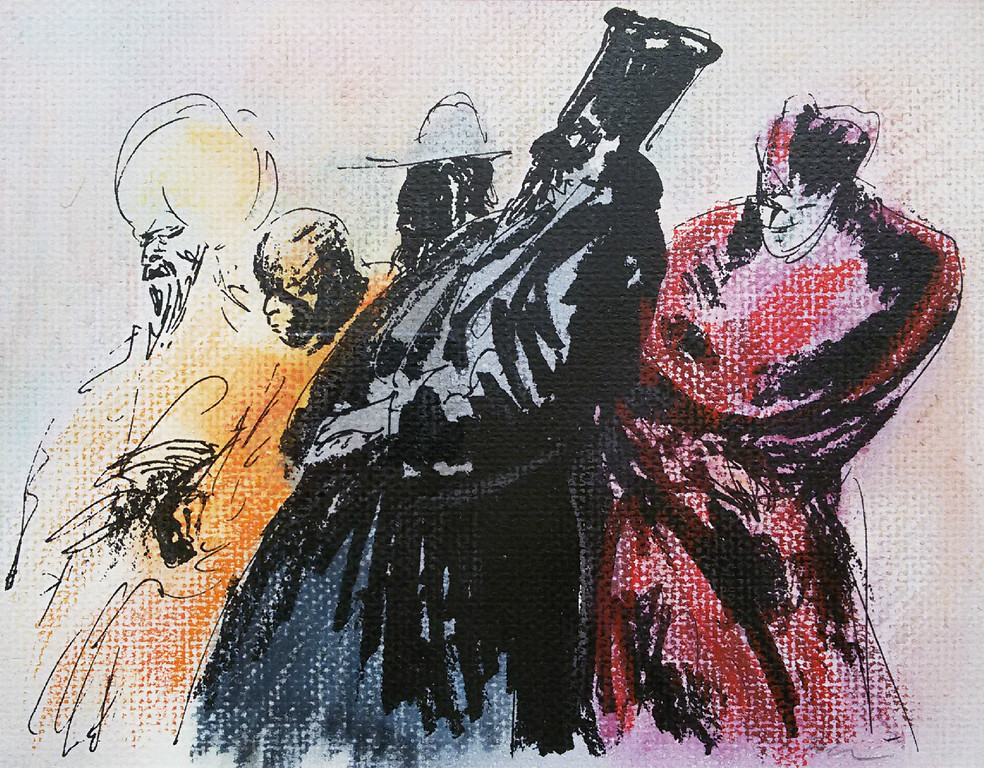 Luis Filcer - Personen, gemengde techniek (ingelijst) kopen? Bied vanaf 185!