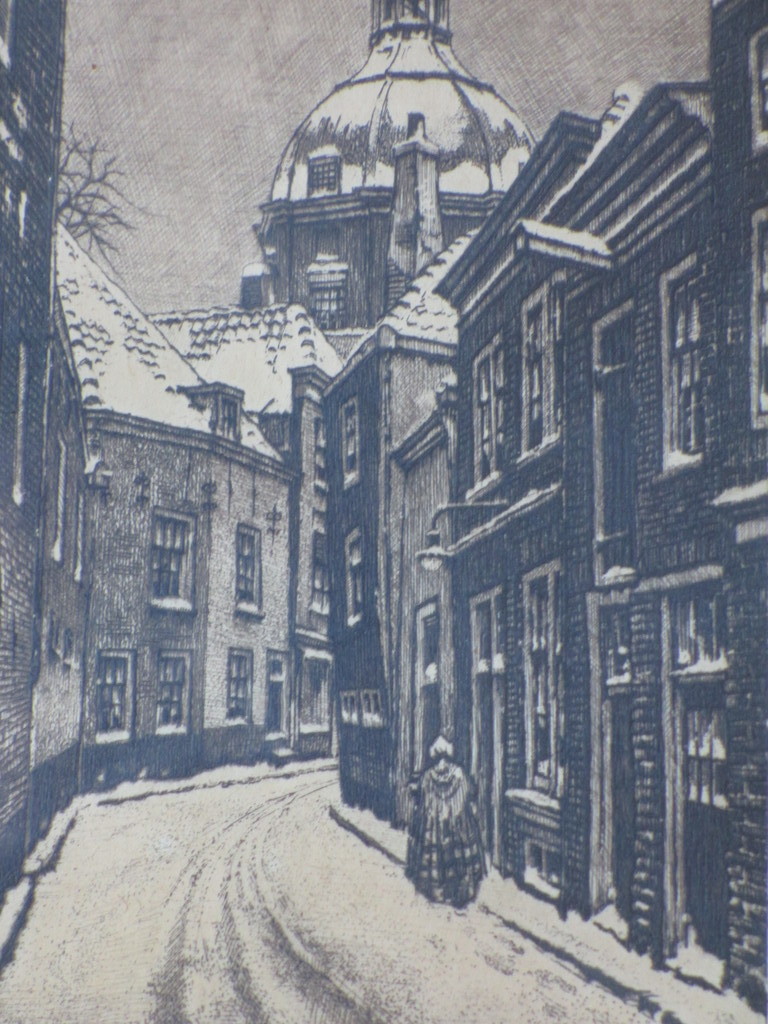 Cornelis Brandenburg, Wintergezicht Dordrecht, Ets kopen? Bied vanaf 40!