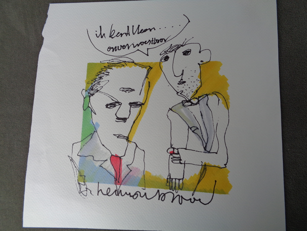 HERMAN BROOD, originele tekening op papier 'Ik ben alleen onverwoestbaar' kopen? Bied vanaf 1!