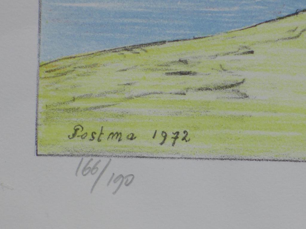 Hannes Postma, Voetstappen aan de kust, Kleurlitho kopen? Bied vanaf 30!