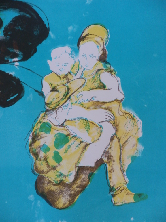 LUCEBERT  ZEER GROOT LITHO(106x75cm)  WIJ VERKOPEN ONS ZELFS AAN DE SLECHTSTEN.  kopen? Bied vanaf 225!