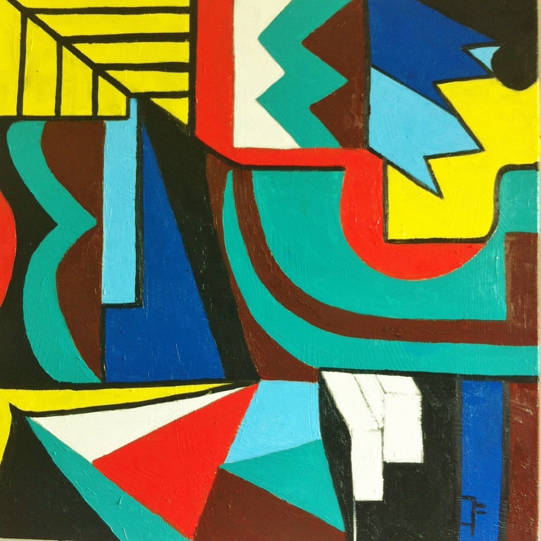 "Multi C Geom..." John Foppen - Olieverf op 3D Canvas - Unica- 2016. kopen? Bied vanaf 229!