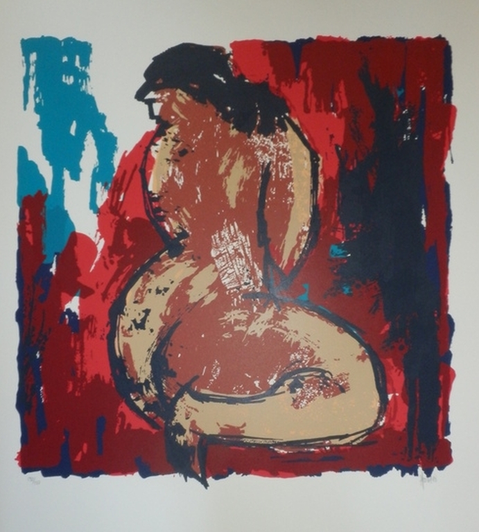 Ad van Hassel - Grote gesigneerde zeefdruk "vrouw" kopen? Bied vanaf 60!