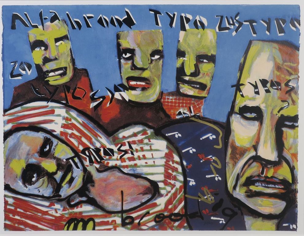 Herman Brood: Zeefdruk, Alfa Brood typo's - Ingelijst kopen? Bied vanaf 180!