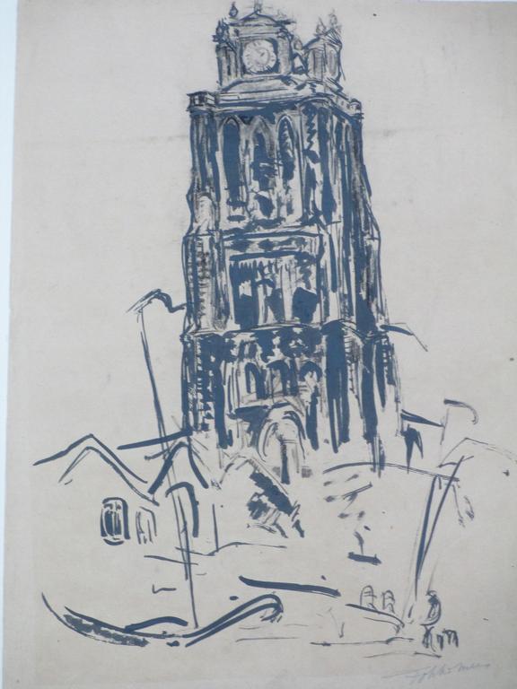 Fokko Mees, Grote Kerk Dordrecht, Tekening verkocht voor € 70!