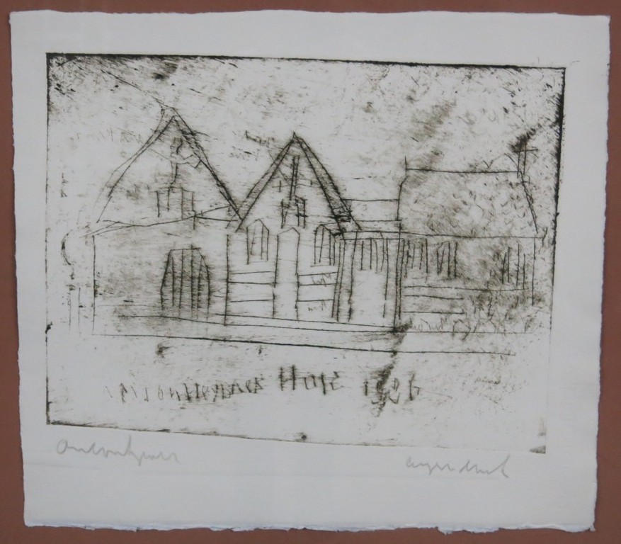 Anton Heyboer: Ets, Huis - Ingelijst kopen? Bied vanaf 150!