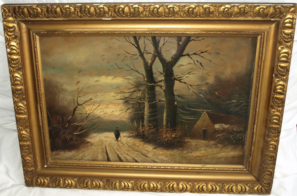 J. de Swart – Olieverf op hout – Winterlandschap -Gesigneerd & ingelijst–ca 1965 kopen? Bied vanaf 1!