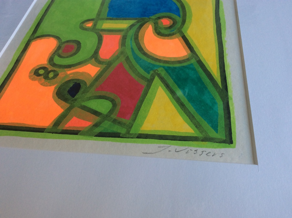 Jack Vissers, acryl op papier kopen? Bied vanaf 1!