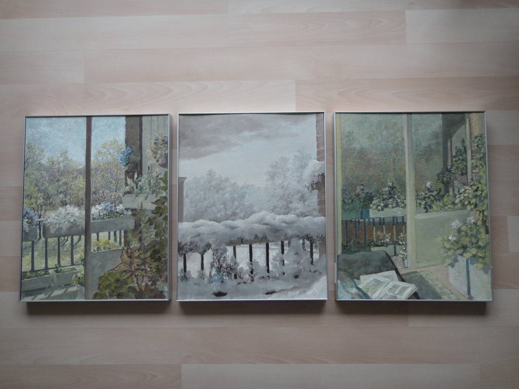 Jan Duyvetter, olieverf op board, doorkijkje in het voorjaar kopen? Bied vanaf 55!