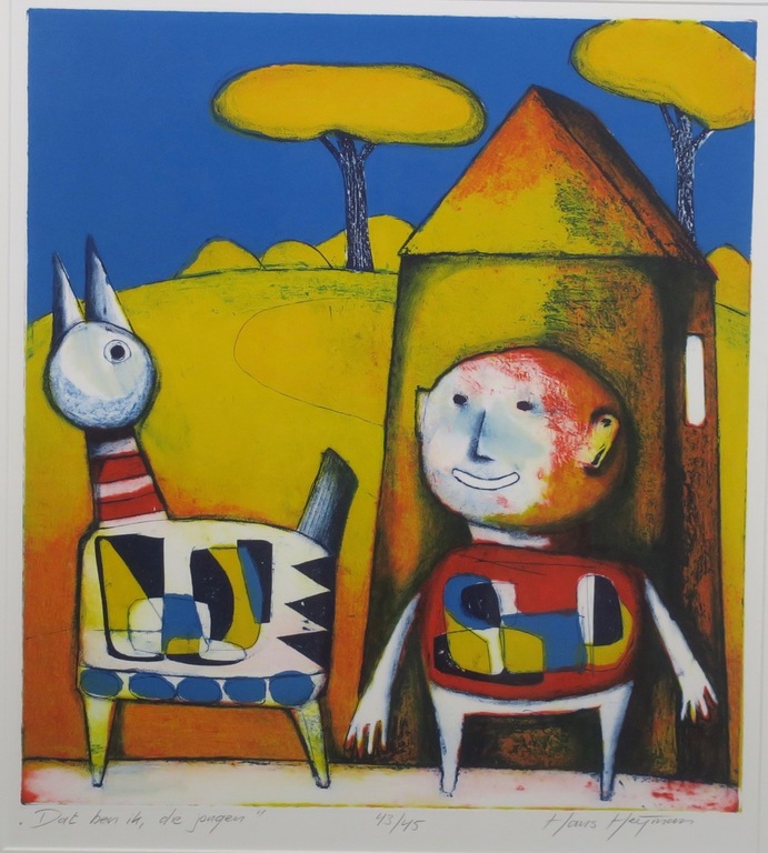 Hans Heijman: Ets, Dat ben ik die jongen - Ingelijst verkocht voor € 45!