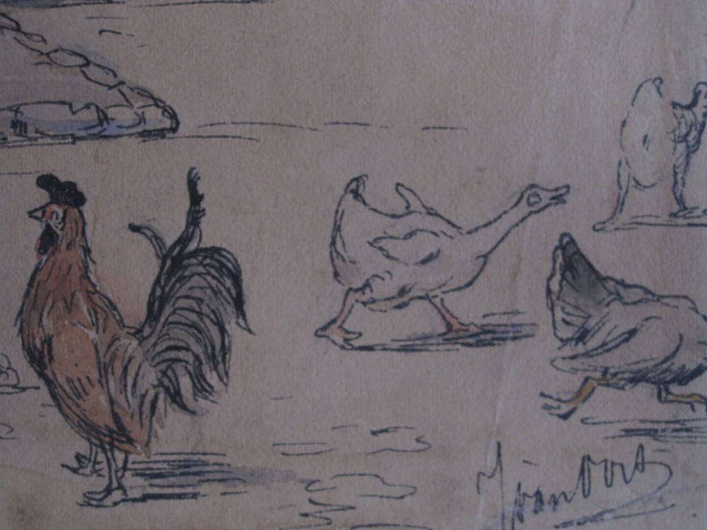 Leuk! Aquarel van "Verkade" schilder Jan v Oort - "Drankpauze" ca. 1900 gesignd kopen? Bied vanaf 1!