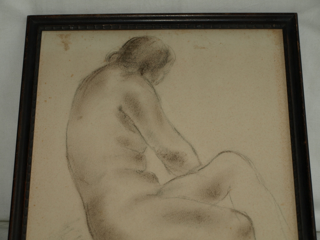 ELIE NEUBURGER (1891-1972) – Tekening–“Vrouwelijk naakt” –Gesigneerd & ingelijst kopen? Bied vanaf 1!