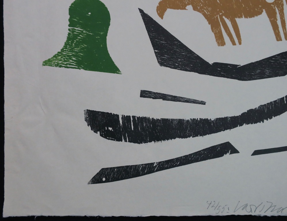 Carel Visser: Houtsnede op rijstpapier, Zonder titel (groot) kopen? Bied vanaf 100!