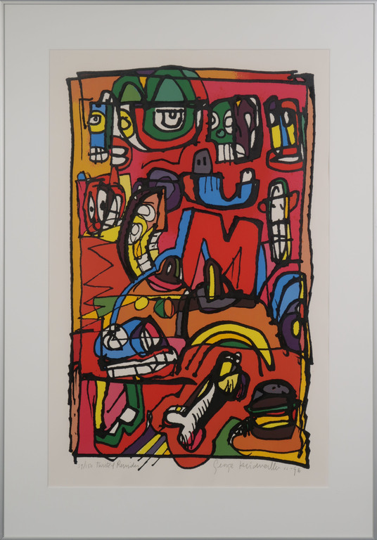 George Heidweiller: Zeefdruk, Twister reminder - Ingelijst kopen? Bied vanaf 35!