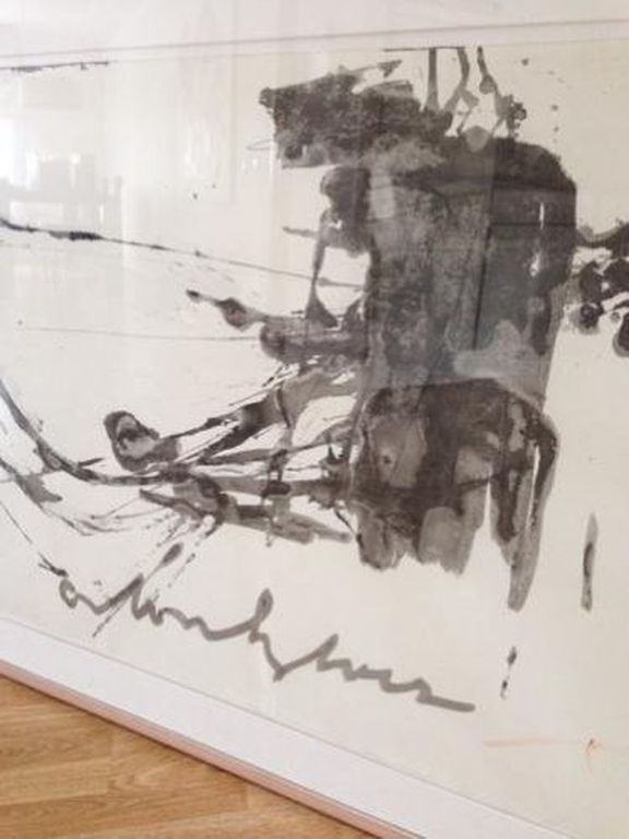 Zeer groot ingelijst werk van Anton Heyboer  verkocht voor € 300!