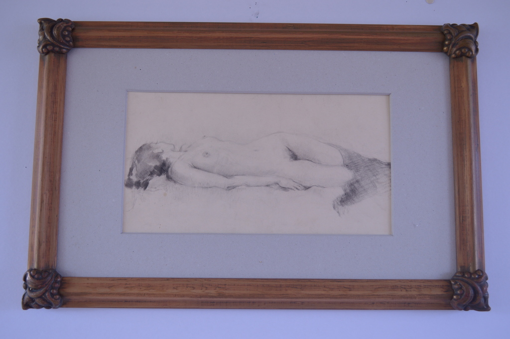 Charles Willem Frederik Haak, liggend naakt, potlood-schets ca. 1930 (18x34) verkocht voor € 50!