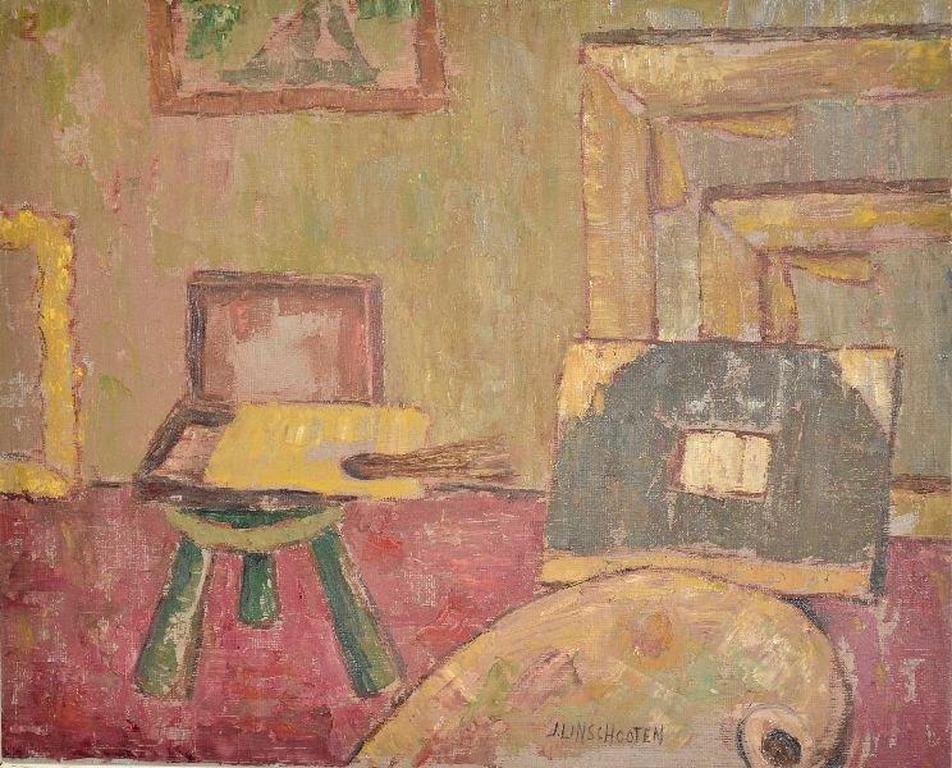 Jan Linschooten: olieverfschilderij. Atelier kopen? Bied vanaf 1!