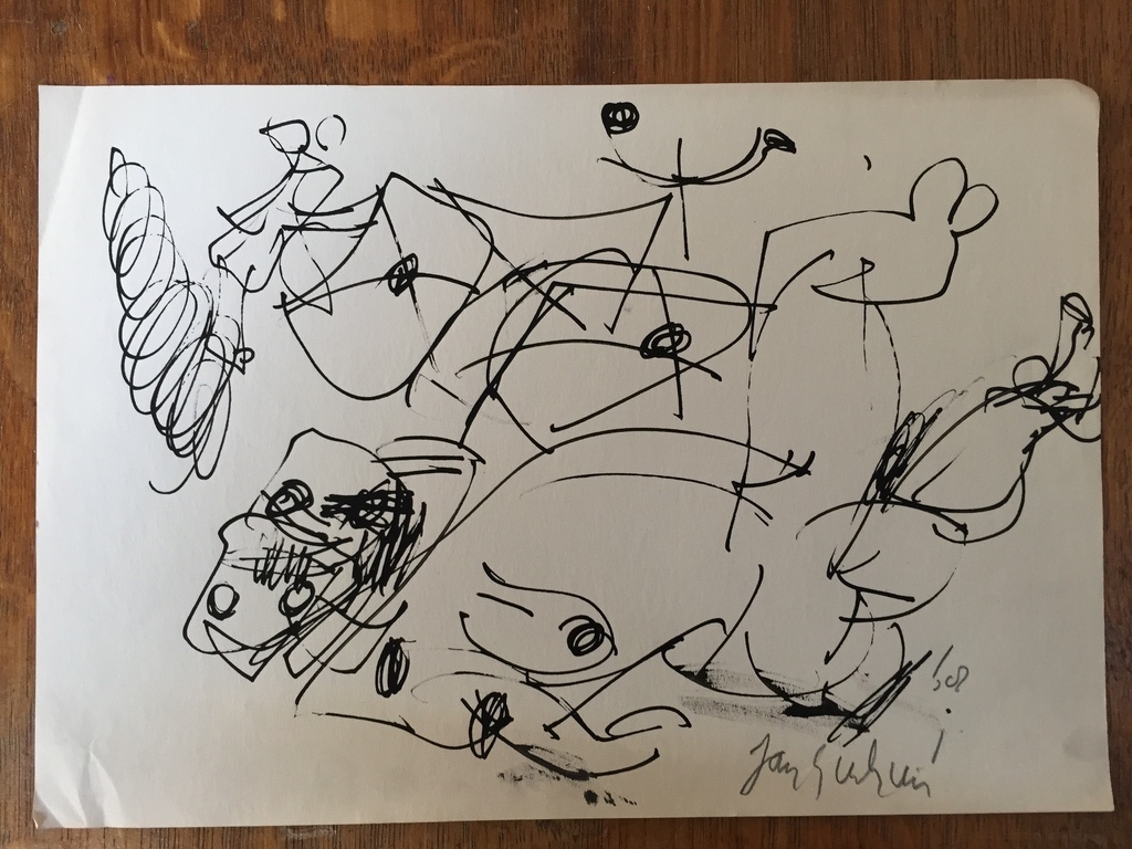 JAN SIERHUIS Unieke INKT tekening 1968 kopen? Bied vanaf 1!