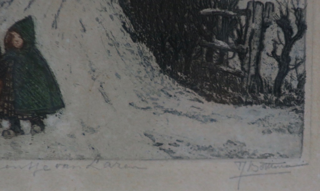 Tjeerd Bottema: Ets, Torentje van Laren - Ingelijst kopen? Bied vanaf 50!