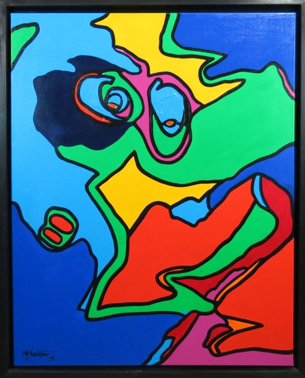 Marianne Naerebout: Acryl op doek, Zonder Titel verkocht voor € 400!