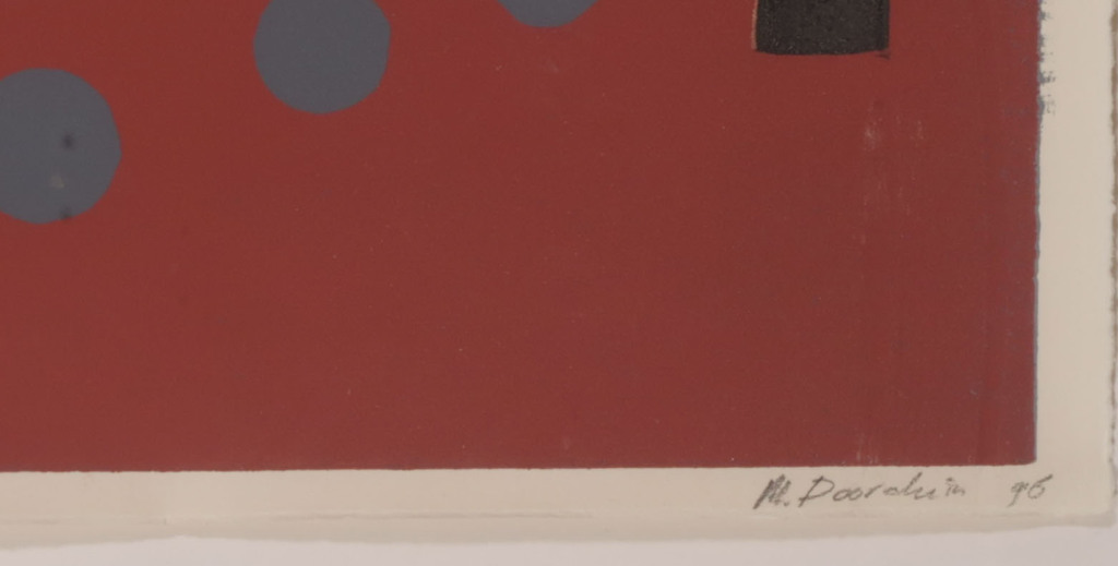 Marcel Doorduin: Houtsnede, Z.T. (Flatgebouw) - Ingelijst kopen? Bied vanaf 35!