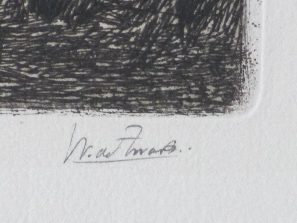 Willem de Zwart, Boerderij tussen bomen, Ets kopen? Bied vanaf 45!