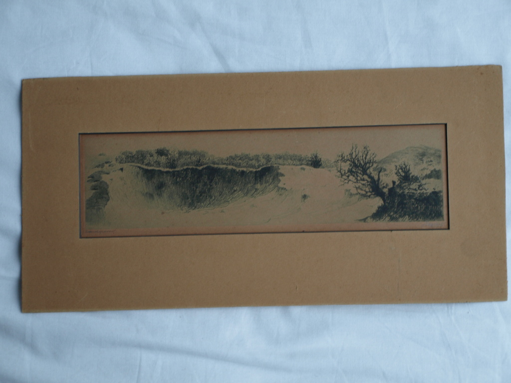 Dirk Harting : Ets , Zandgraverij – gesigneerd – ca 1935 kopen? Bied vanaf 10!