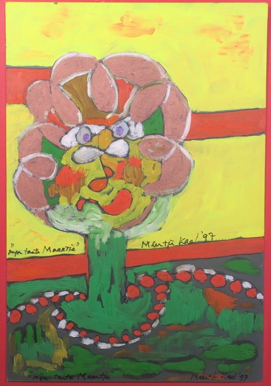 Meertje Kaal: Acryl op karton, Mijn tante Maartje - Ingelijst kopen? Bied vanaf 1!