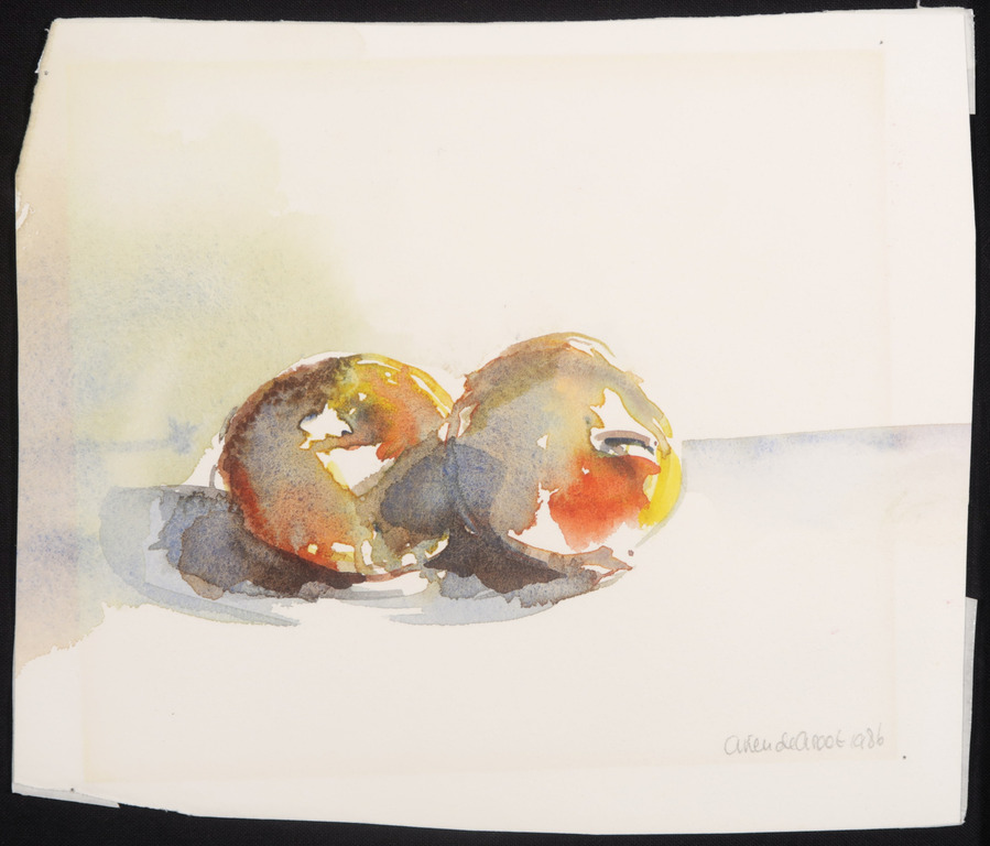 Onbekend gesigneerd: Aquarel, Appels kopen? Bied vanaf 1!