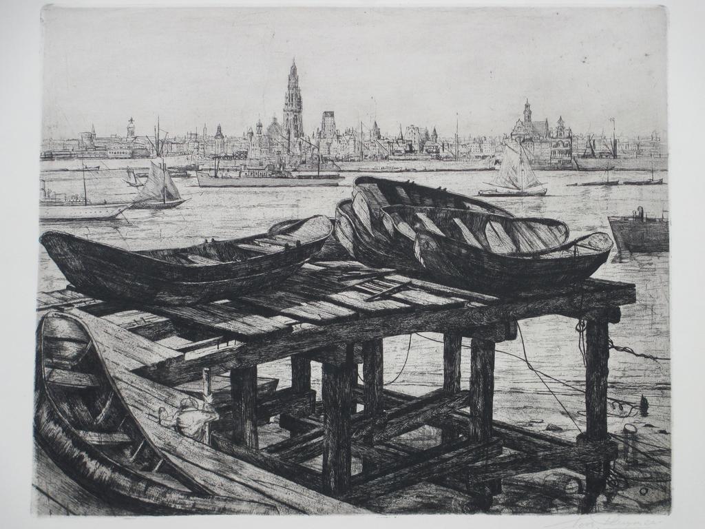 Toon Pluijmers, Gezicht op Antwerpen, Ets kopen? Bied vanaf 50!