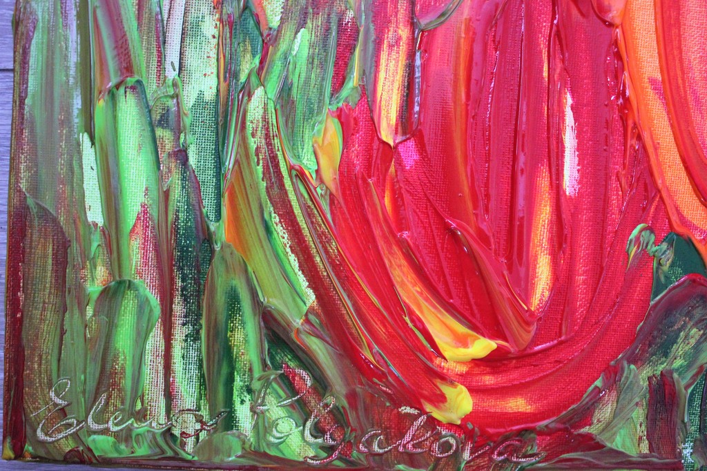 Elena Polyakova: Acrylverf , Kleurige tulpen kopen? Bied vanaf 145!