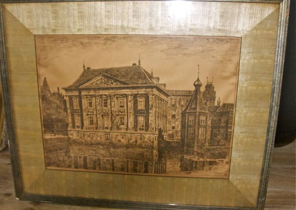 gesigneerd BOON of BOM : ets van binnenhof kopen? Bied vanaf 20!