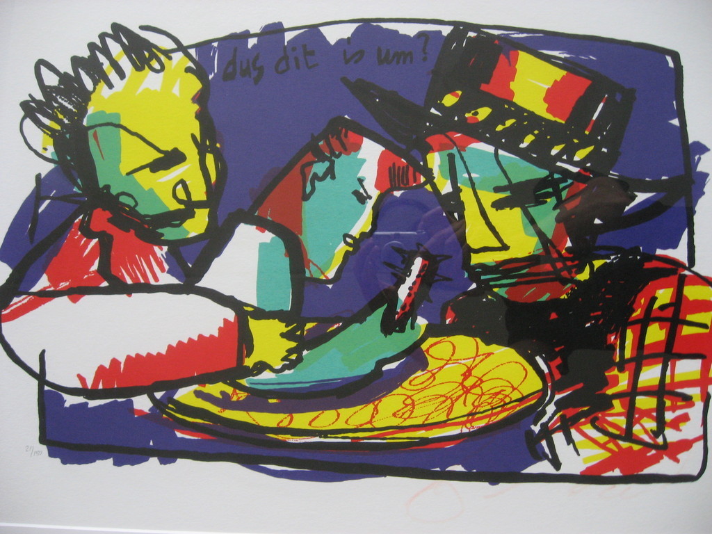 Herman Brood: Kleurenzeefdruk, Dus dit is um?, INGELIJST kopen? Bied vanaf 175!