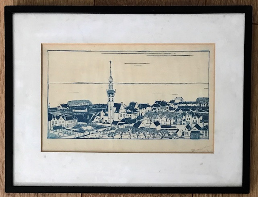 Houtsnede van de stad Veere kopen? Bied vanaf 1!