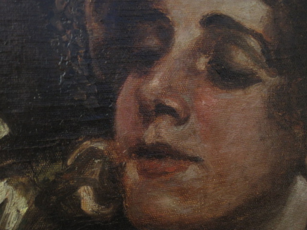 Fenomenaal 19e eeuws olieverf "Dame en Lelie" ongesigneerd en in originele lijst kopen? Bied vanaf 1!