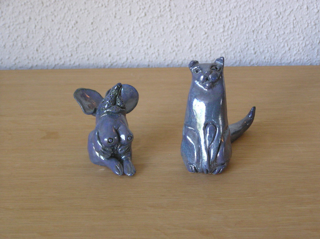 Jan Saarloos - Kunstkeramieken figuur van een muis en een kat kopen? Bied vanaf 25!