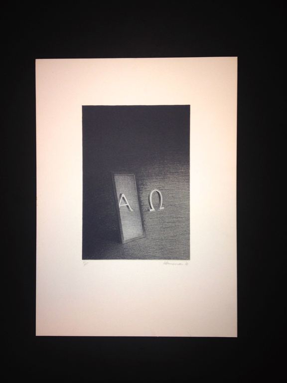 jeroen henneman, zeefdruk, alpha omega verkocht voor € 70!