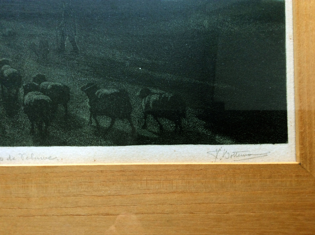 Tjeerd Bottema - Maannacht op de Veluwe - kleurenets/aquatint kopen? Bied vanaf 125!