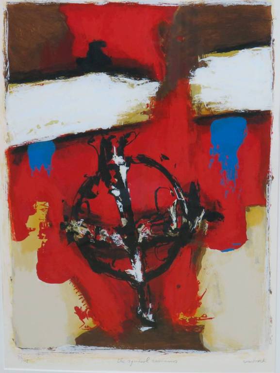 Hans Vanhorck: Litho, The symbol remains - Ingelijst (groot) verkocht voor € 90!