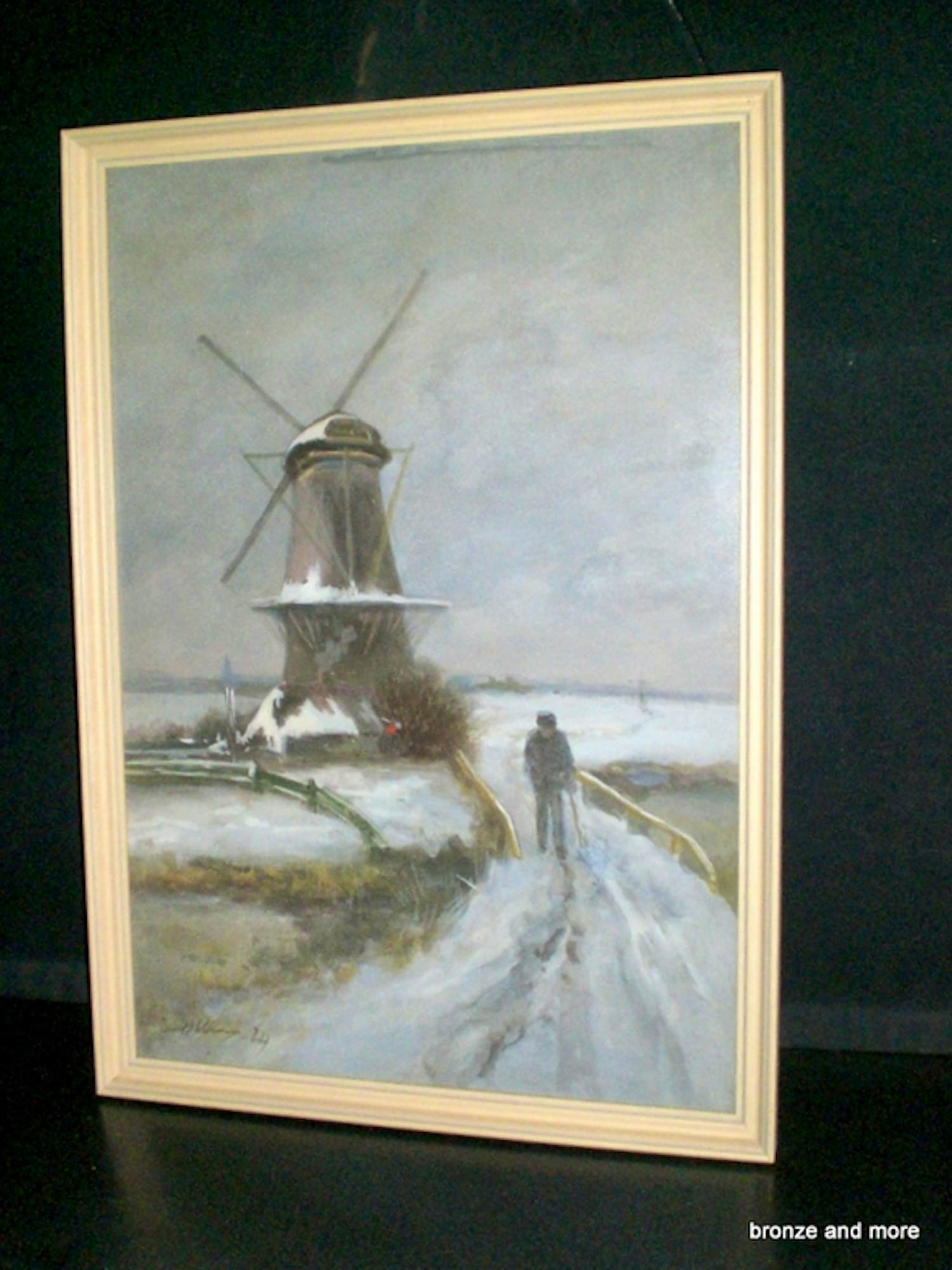 Johan Hendrik Doeleman - Couache schilderij van JH Doeleman 1848-1913 Molen in de sneeuw kopen? Bied vanaf 375!