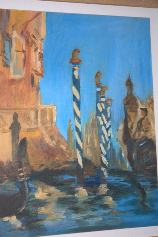 Aquarel/gouache van VENETiË--mooi ingelijst verkocht voor € 35!