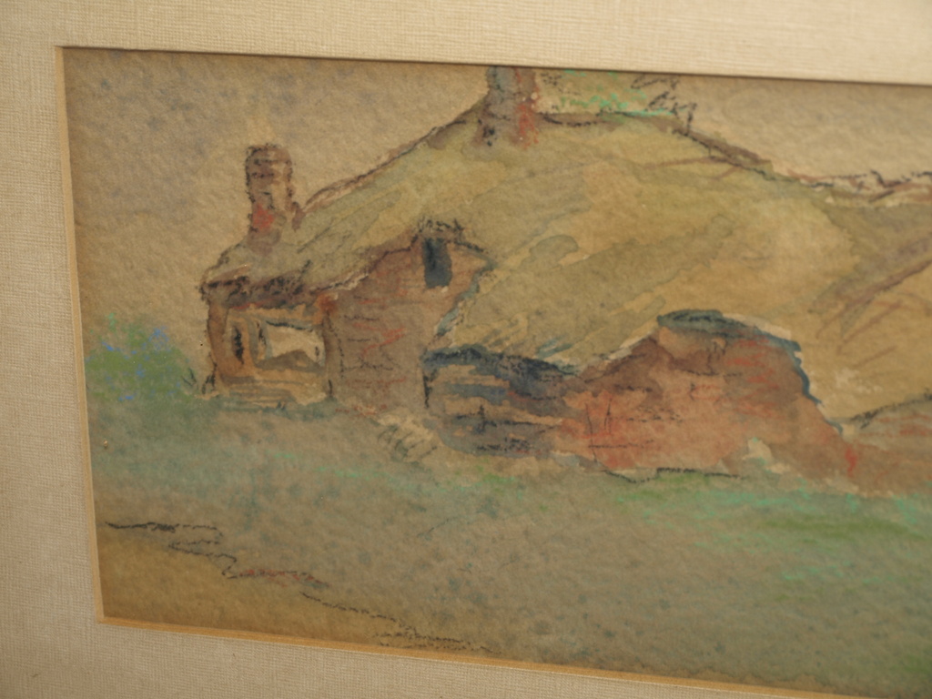 Onbekend : Aquarel / tekening , Boerderij – Gesigneerd & ingelijst  kopen? Bied vanaf 1!