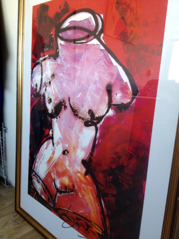 Herman Brood, grote gesigneerde zeefdruk, Torso Rood kopen? Bied vanaf 750!