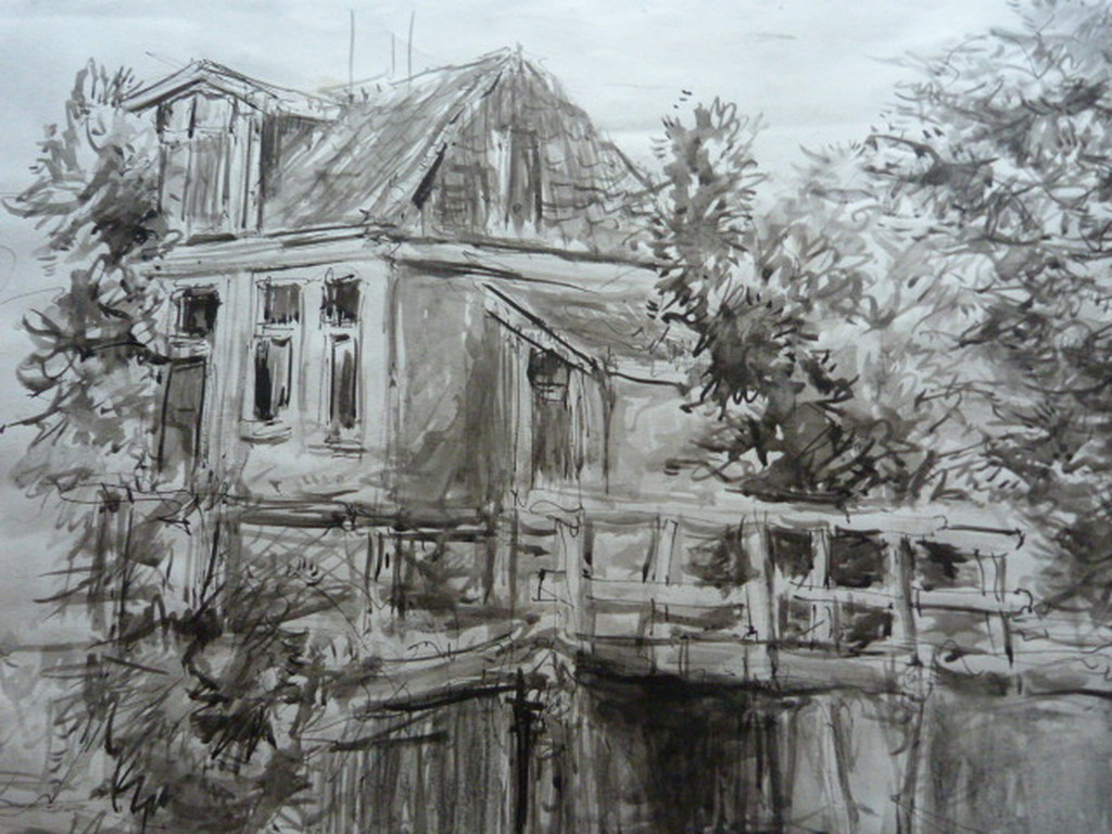 Jobst Heinrich Frese ( 1914 - 1986 ) - tekening/aquarel - dorpshuisjes. kopen? Bied vanaf 1!