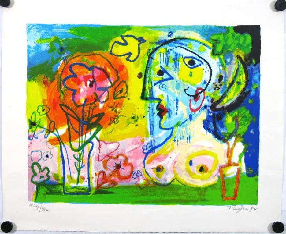 Hans Truijen: Litho, Een vrouw en een vaas kopen? Bied vanaf 50!