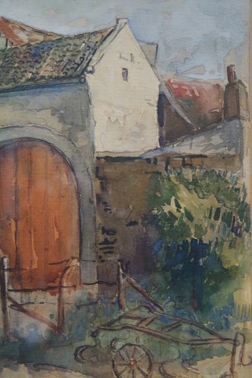 Edmond Wingen (1906-1970) - aquarel - poortgebouw kopen? Bied vanaf 80!