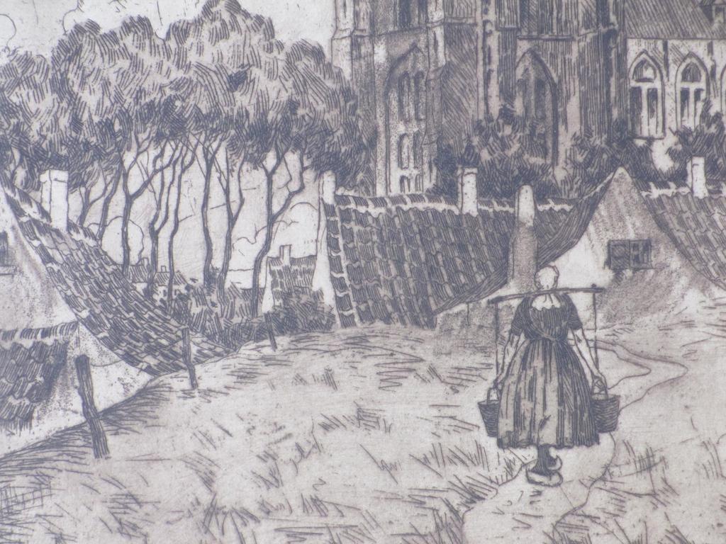 Alphons van Beurden, Vrouw bij Veerse Domtoren, Ets kopen? Bied vanaf 50!